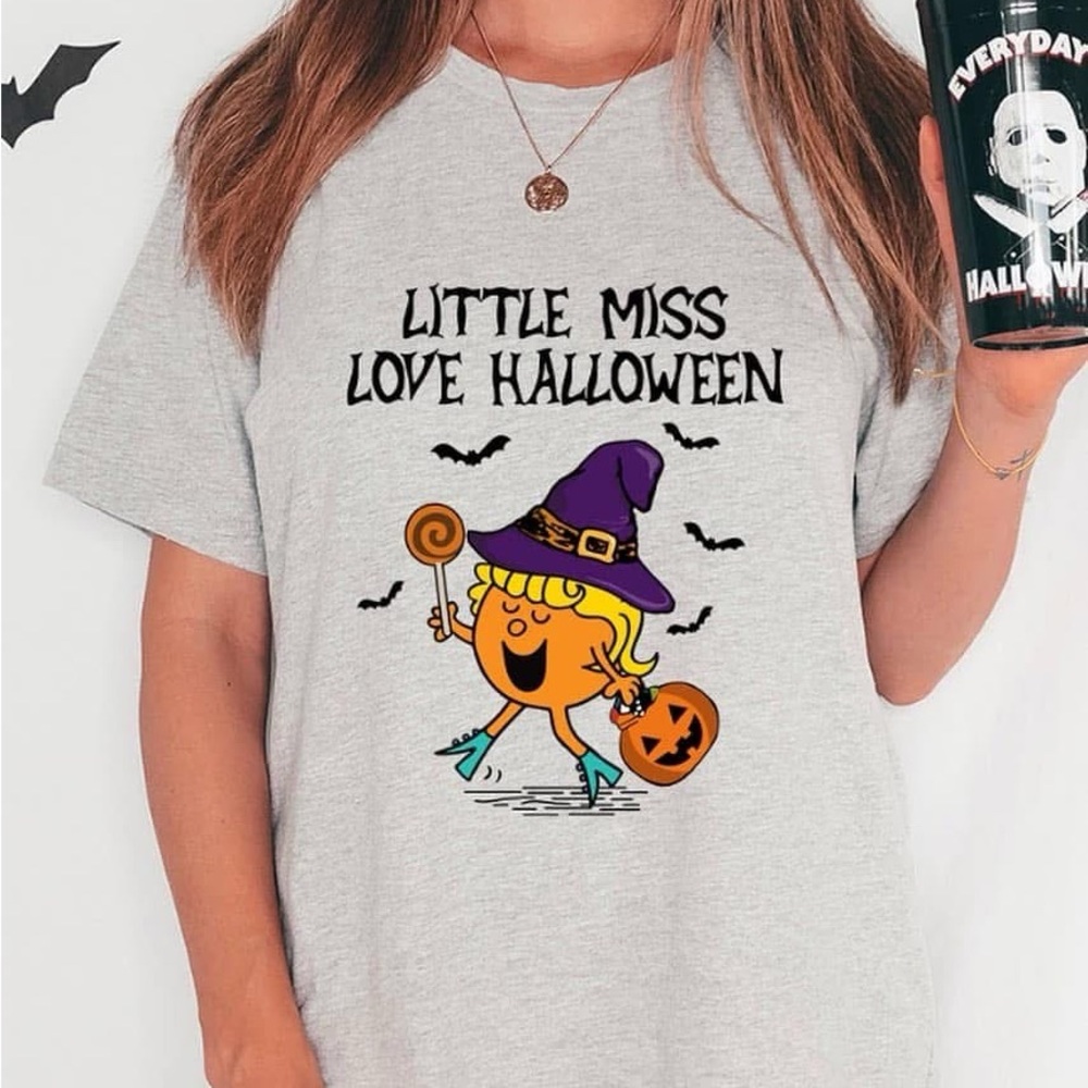 Little Miss Love Halloween Kids Costume T-Shirt - Gray